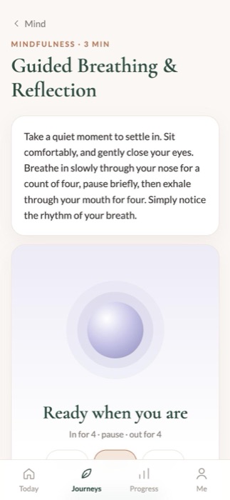 A calming breathing tool